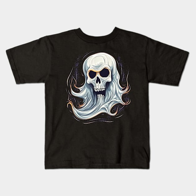 Eerie Halloween Ghoul Art - Spooky Season Delight Kids T-Shirt by Captain Peter Designs